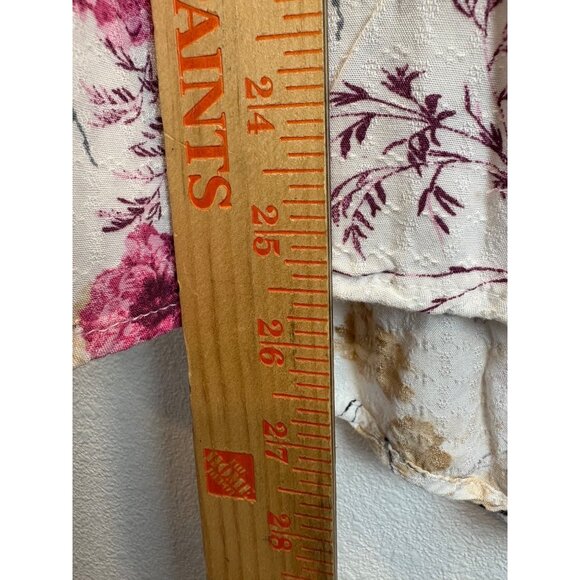 Buffalo David Bitton Womens Floral Dainty Boho Top XL White Cutout Cottagecore - Picture 6 of 8